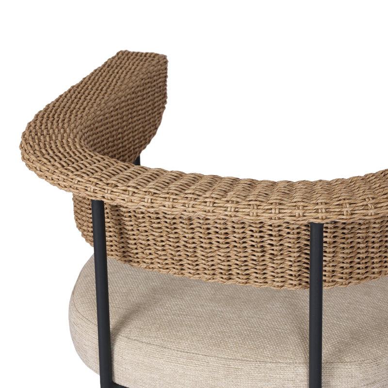 Carrie Outdoor Bar Stool, Beige, 30", Brown