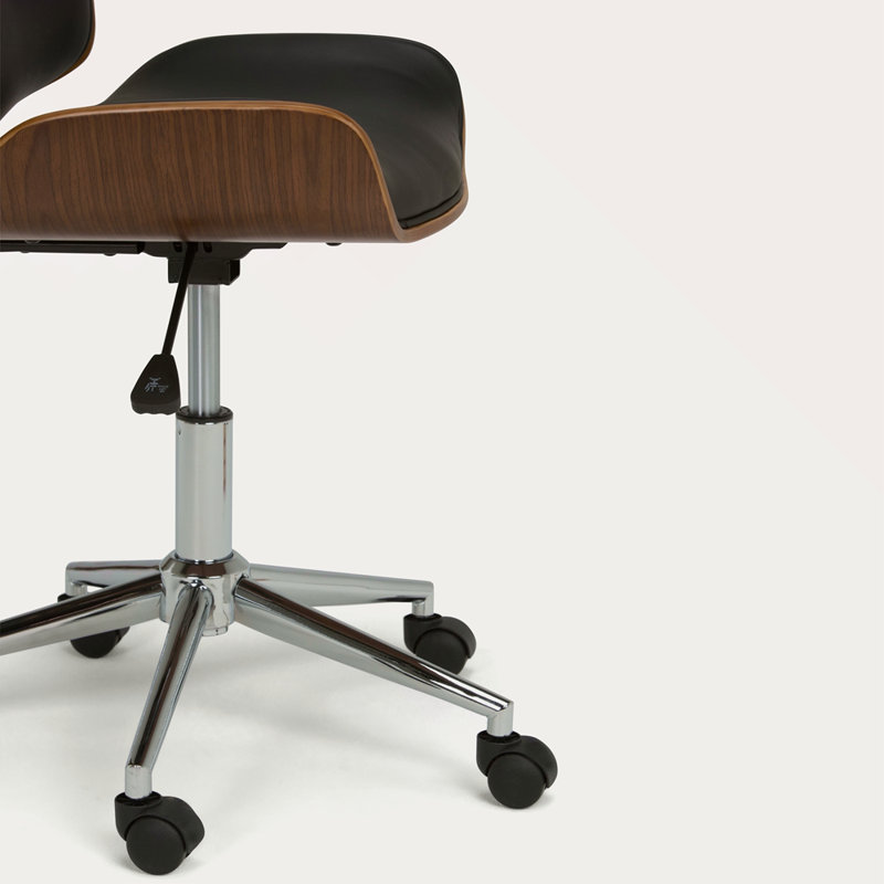 Chaise de bureau en bois cintré, Noir