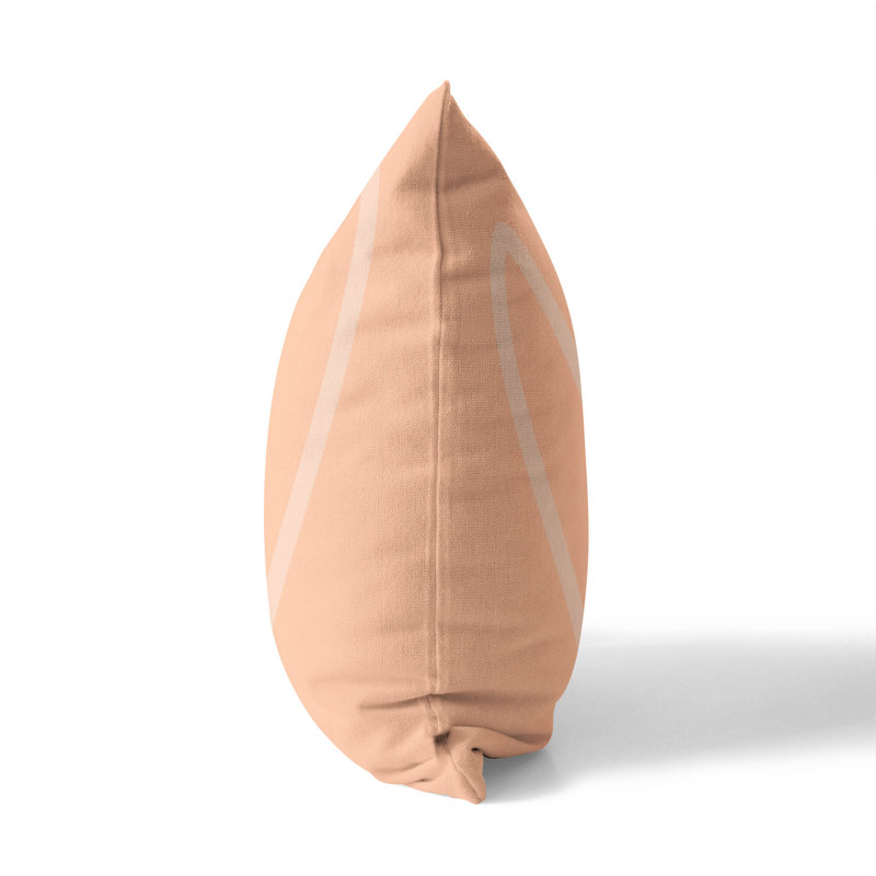 Coussin Love, Pêche / géométrique orange, H 20 po x l 20 po
