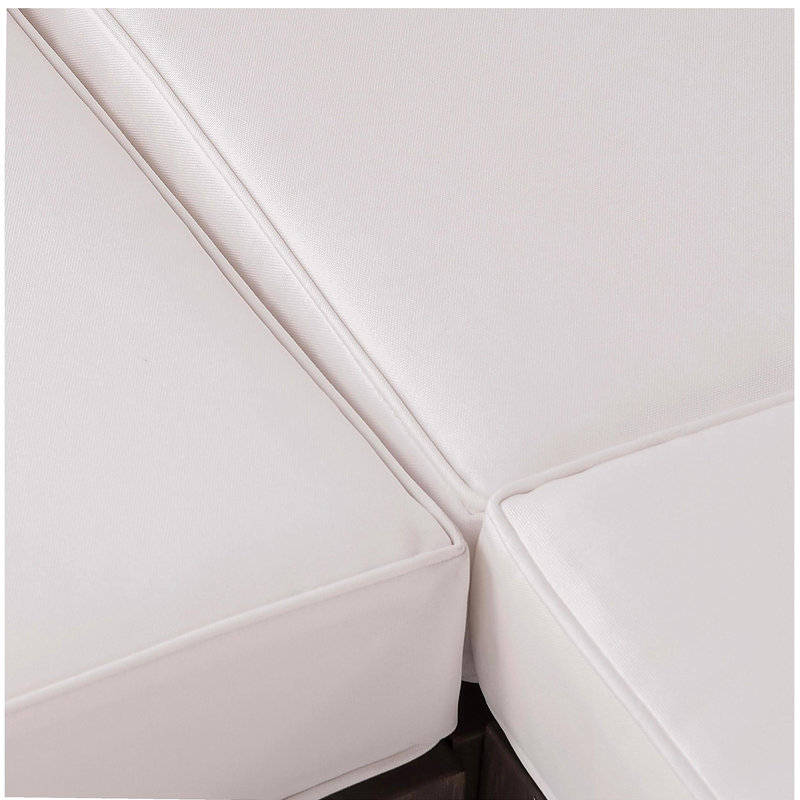 OANA RIGHT CORNER BENCH AND COFFEE TABLE, WHITE