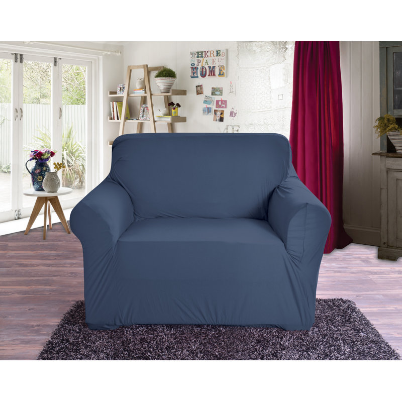 Housse pour fauteuil à coussins carrés, Bleu marine