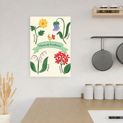 Flowers Of Scandinavia Colorful Vibrant Bird Flower Nature Wall Art Print 1 Piece Wrapped Canvas Wall Art
