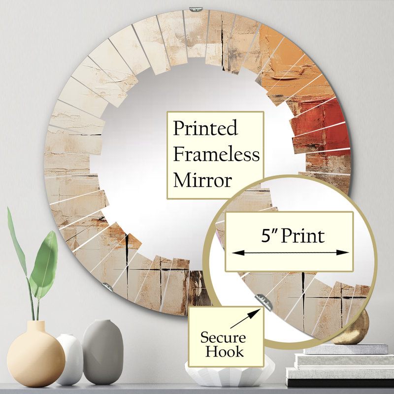 Mazzariello - Miroir mural moderne rond, 24 po x 24 po