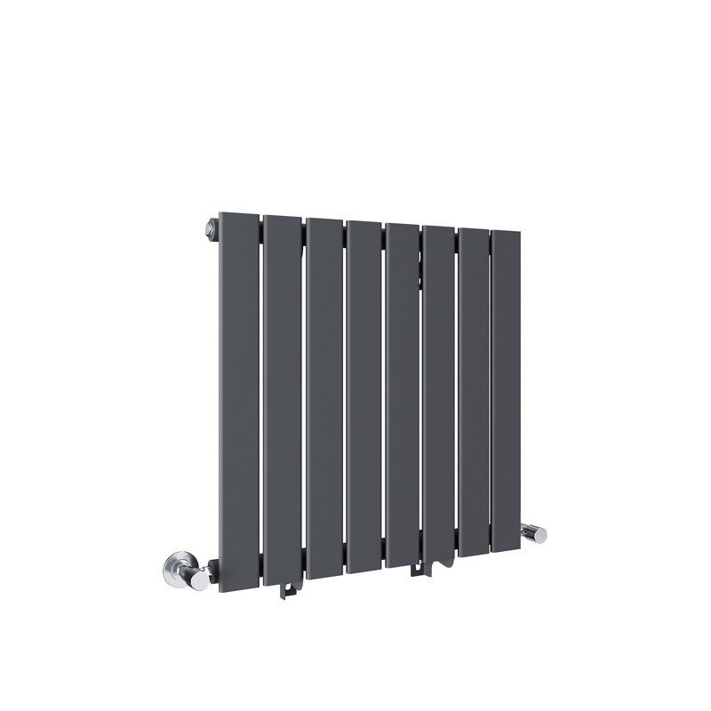 Sydnee Horizontal Designer Radiator, Anthracite, 60cm H x 60cm W x 4.9cm D
