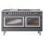 ILVE Nostalgie II Noblesse 60 in Dual Fuel Range 7 Burner, Griddle, Frenchtop-1606747986-1606748021
