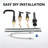 Widespread 2-handle Bathroom Faucet with Drain Assembly-96327393