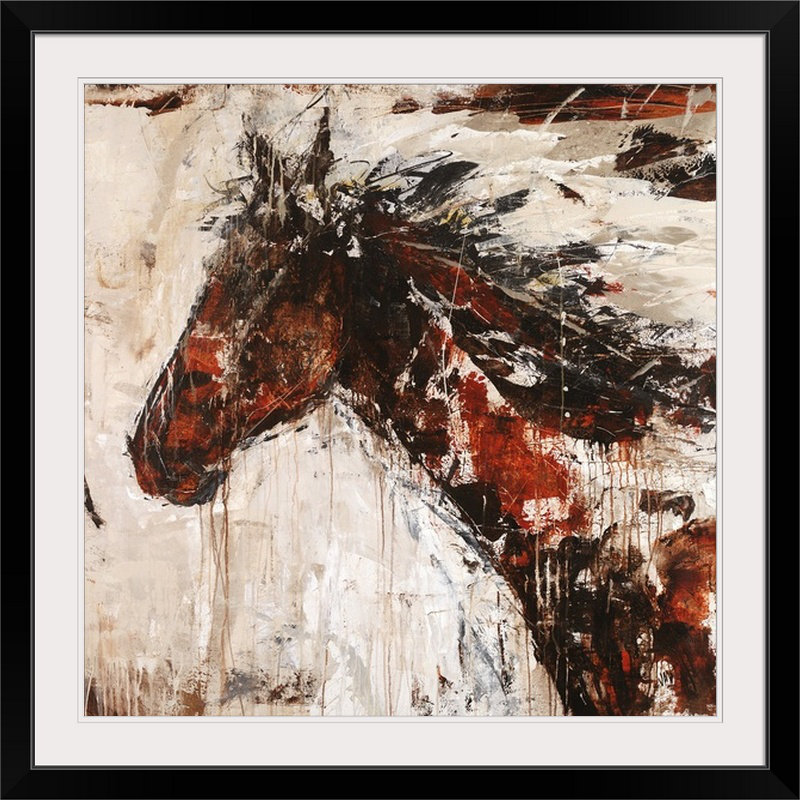'Mustangular by Jodi Maas Painting Print, 16" H x 16" W x 1.5" D, Canvas