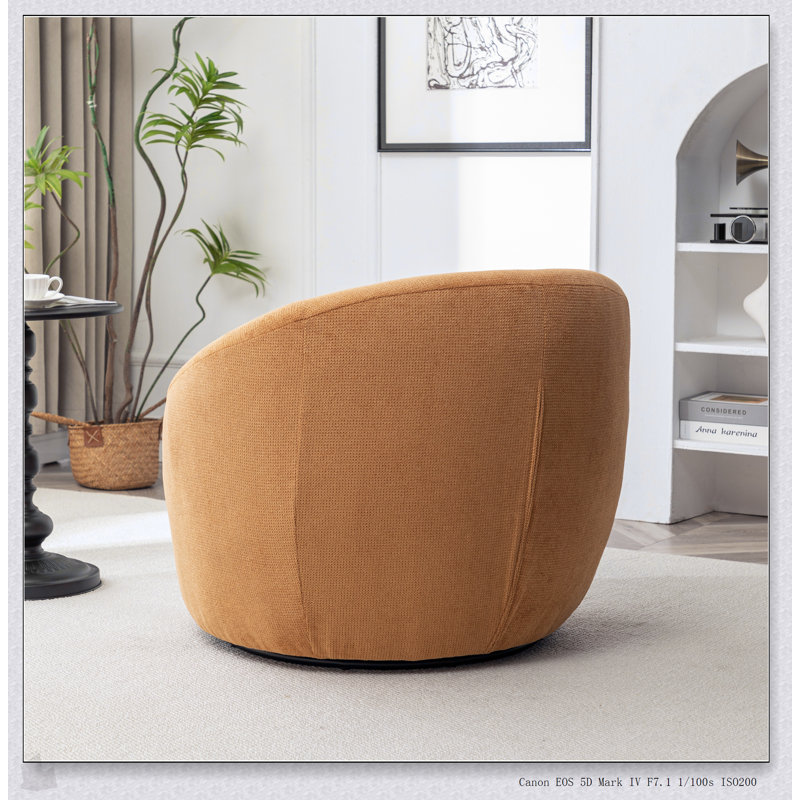 Fauteuil demi-tonneau Winnie, Tissu jaune