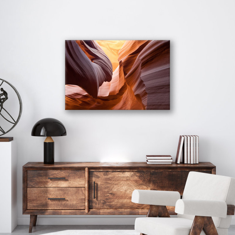 Antelope Canyon Print - Slot Canyon Wall Art - Arizona Desert Landscape Poster - Sandstone Canyon Photography - Southwest Nature Wall Decor - Scenic Travel Artwork - Large Wall Hanging Home Decor Print