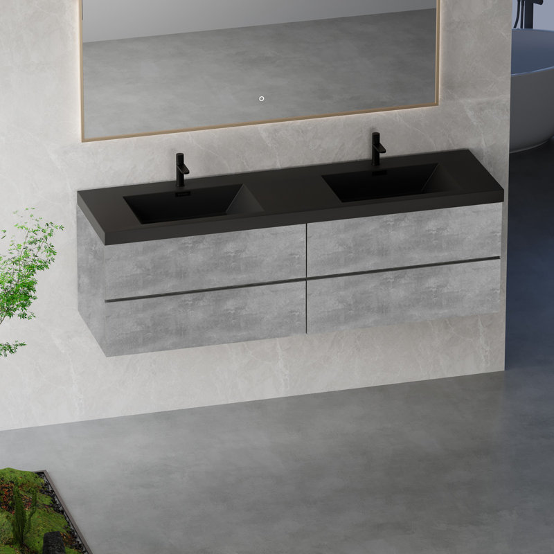 Meuble-lavabo mural moderne pour salle de bain