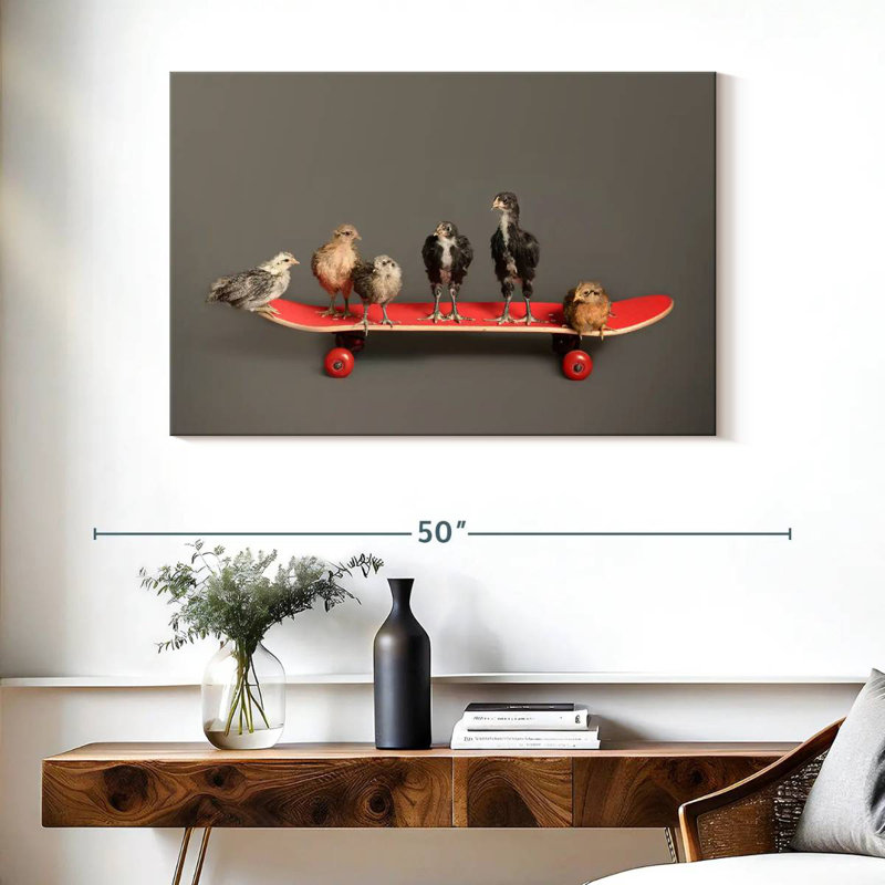 Brampt Chicks On Skateboard, 26" H x 39" W