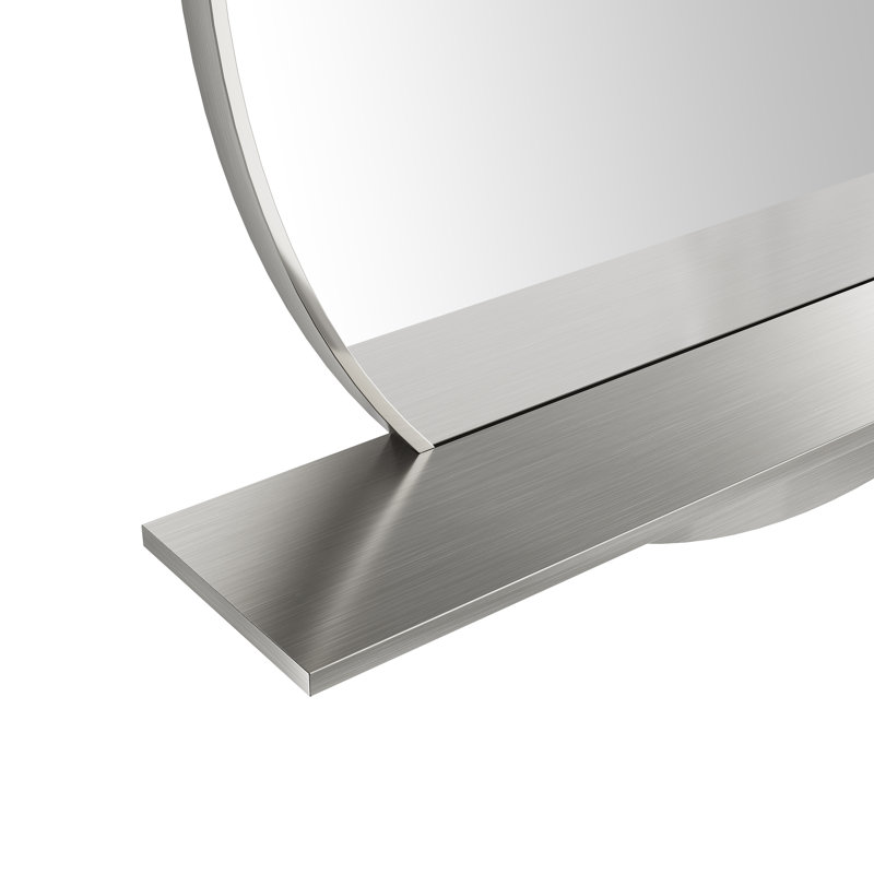 Platform Stainless Steel Framed Wall Mirror, Brushed Nickel