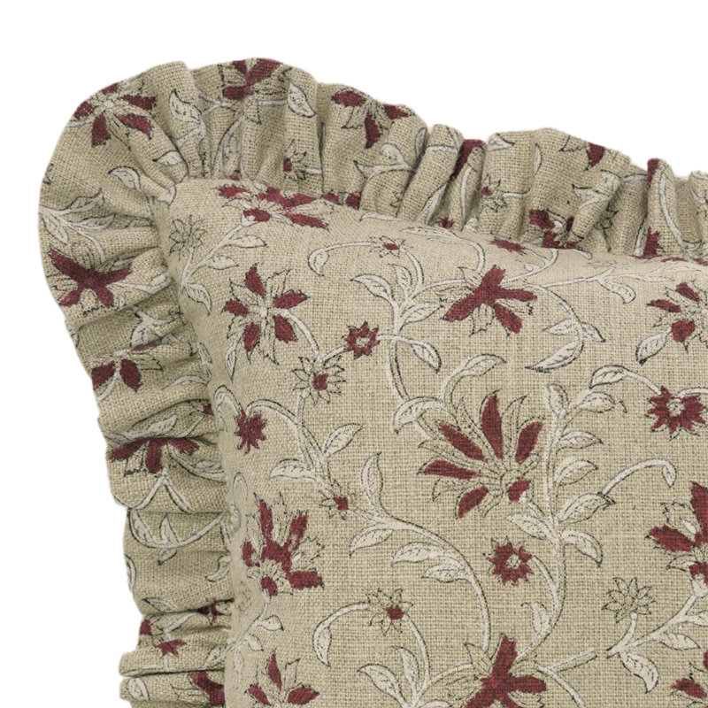 Coussin décoratif en tissu épais à motif de volants Fabradine Accent, Carré, H 24 po x l 24 po