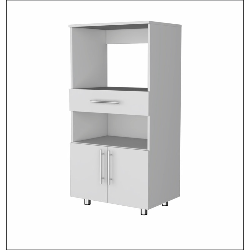 White Pantry Cabinet Microwave Stand