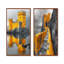 Ensemble de 2 pièces d'art mural monochromes jaune gris d'hiver-489255467-489255471