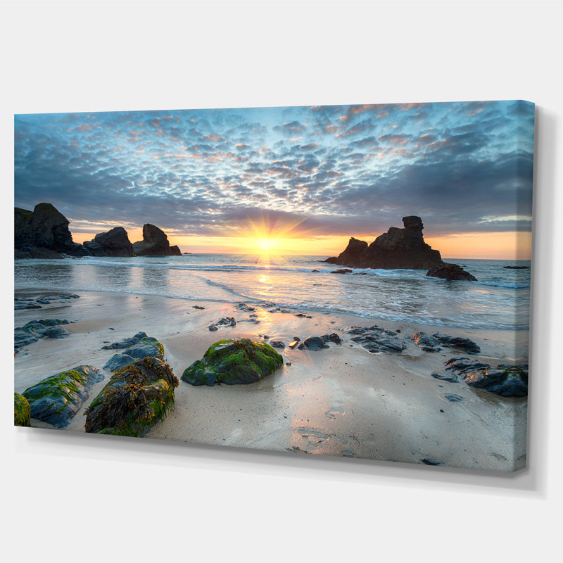 Beautiful Porthcothan Bay - Seashore Print, 28" H x 60" W, Wrapped Canvas, No Frame