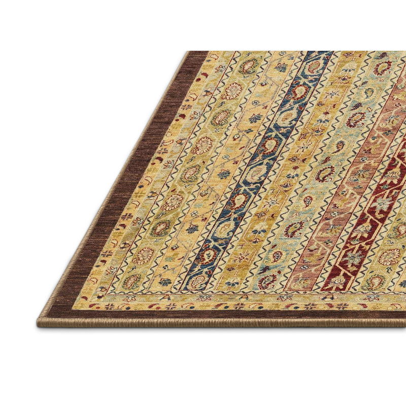 Tapis décoratif multicolore à motif abstrait, Rectangle de 5 pi x 8 pi