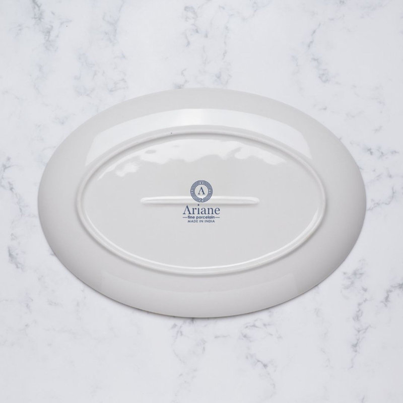Assiette ovale en porcelaine Paros-Shell