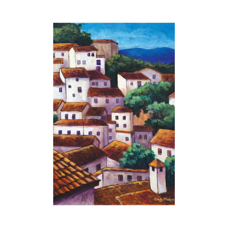 Spanish Village by Candy Mayer - Wrapped Canvas Painting, 12" H x 8" W x 0.75" D
