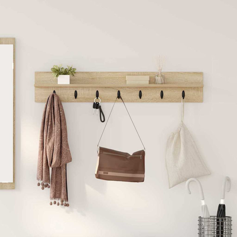 Wall-Mounted Coat Rack 100 X 10.5 X 18 Cm, Sonoma Oak