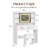 Modern Makeup Vanity with LED Mirror, USB Outlets, 2 Drawers & Stool-722624268