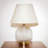 Zuly Round Ribbed Glass Table Lamp with Linen Shade
