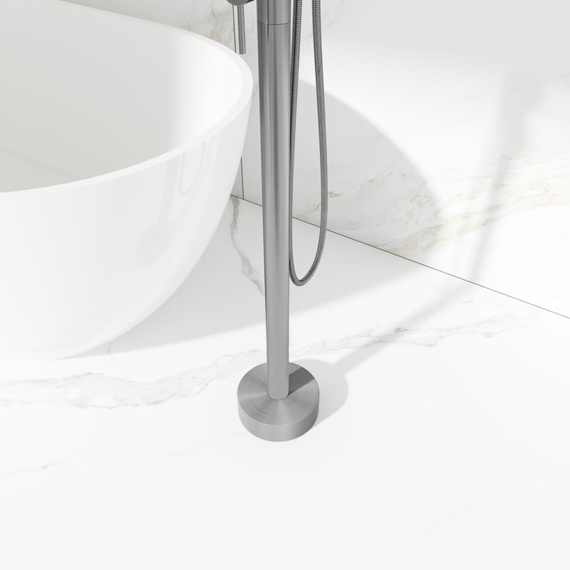 Floor Tub Filler, Brushed Nickel