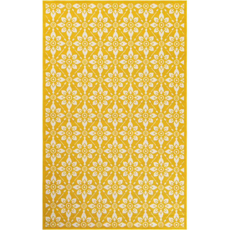 Tapis jaune Aucun, Rectangle 5 pi 1 po x 8 pi