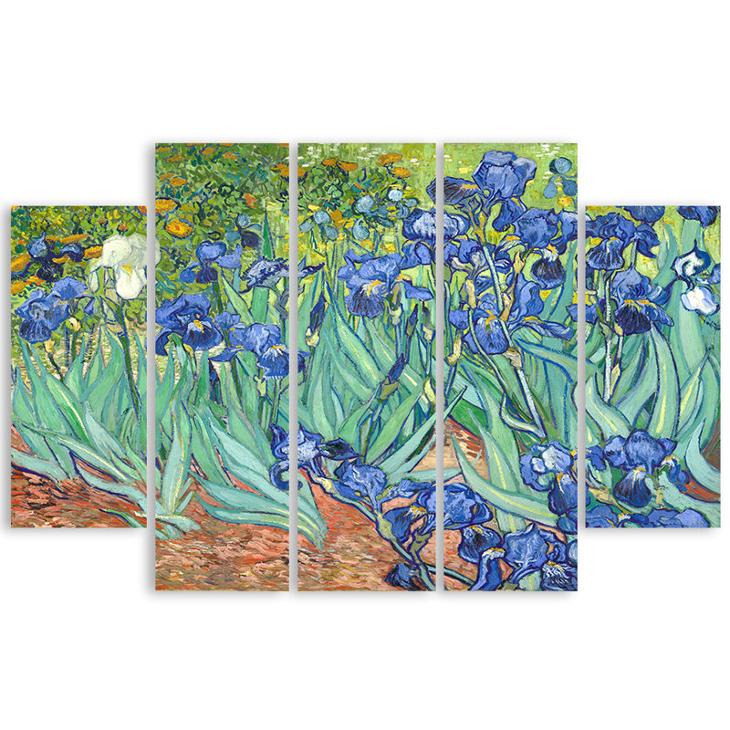 Iris by Vincent Van Gogh - 5 Piece No Frame Painting on Canvas