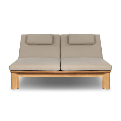 Julie 63" Teak Patio Double Chaise Lounge