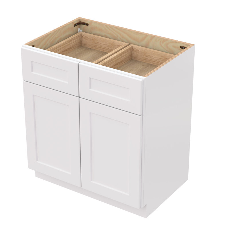 Armoire blanche pour la cuisine et le garage, l 33 po x H 34,5 po x P 24 po, construction, installation facile, cloisons en caoutchouc, bois, 2 portes et 1 tablette