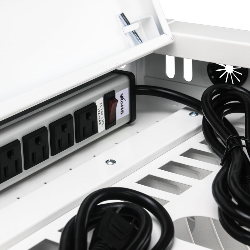 Station de charge verrouillable 16 - Armoire blanche avec un arrangement de cordon portable efficace, pour le bureau, le rangement de l'appareil