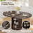47-63" Extendable Round Dining Table for 4-8 People, Mid-Century Modern Kitchen Table with Storage Cabinet-128940714
