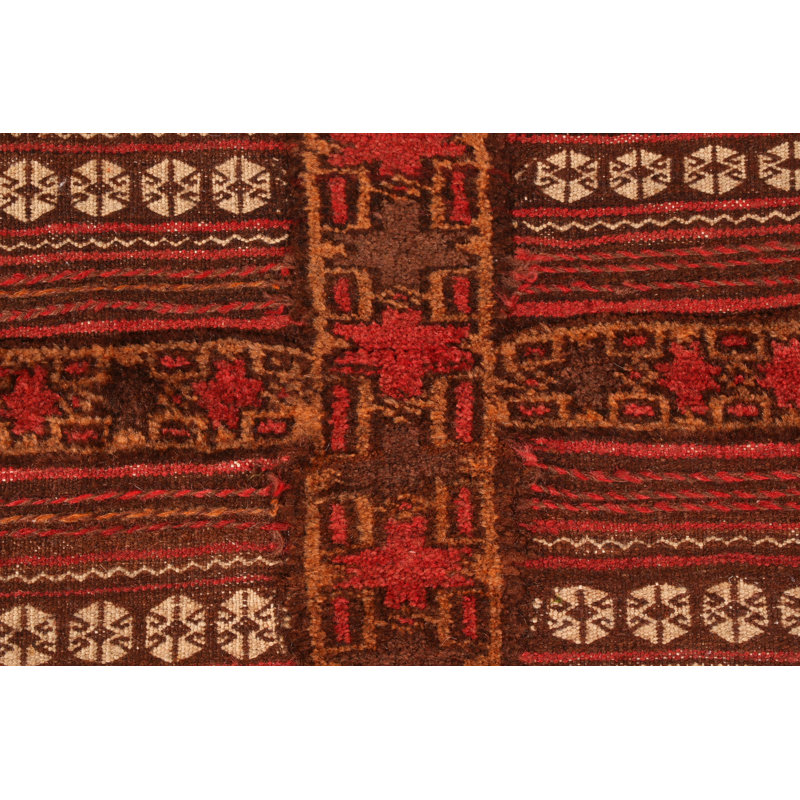 Tapis rouge / beige en laine noué à la main avant 1900 de 3 pi 10 po x 4 pi 8 po Kilim