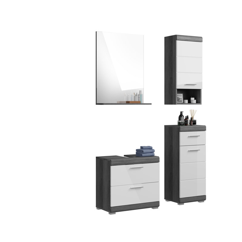 Hanswalter 4 Piece Bathroom Furniture Suite with Mirror