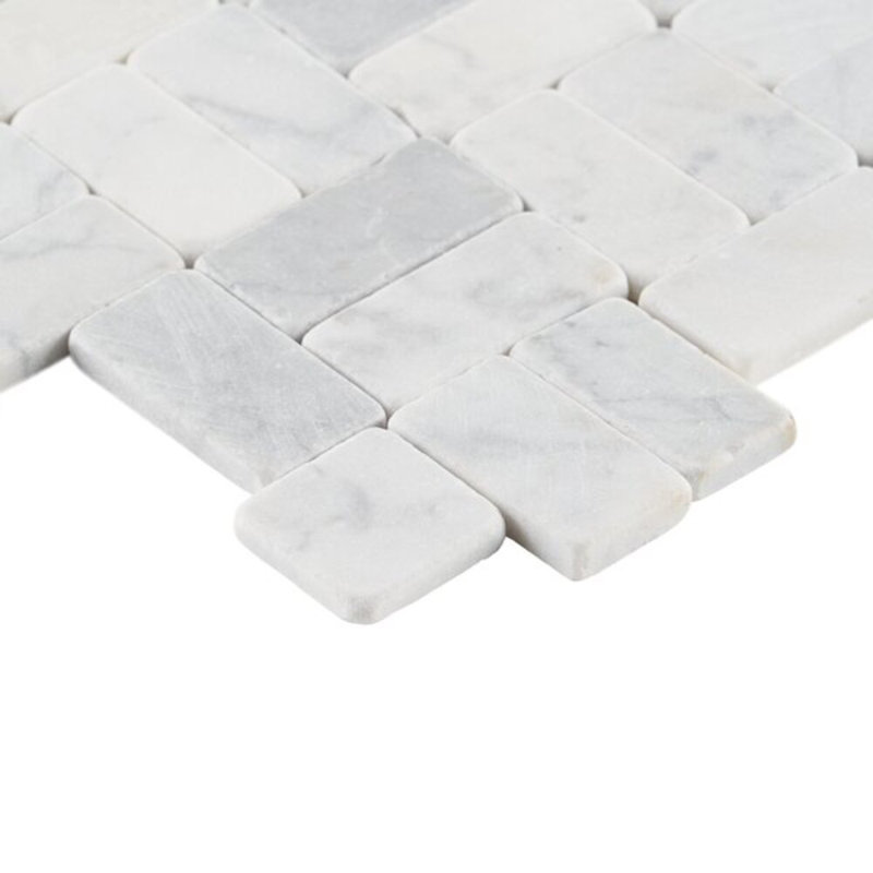 Nature Antique Lava Black Pebble Mosaic Tile, Carrara