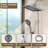 12" Rectangular Dual Shower Head Combo with 6-Spray Handheld Shower Wall Mount Brushed Nickel-122060555