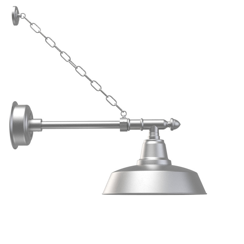 Vandervliet LED Wall Light, 11" H x 14" W x 28" D, Galvanized Silver