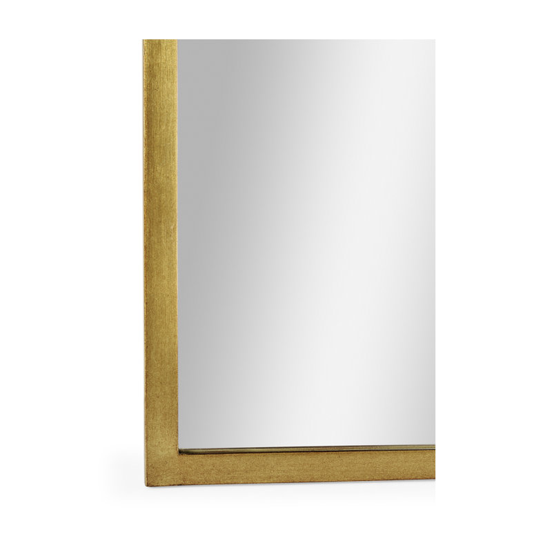 Luxe Flat Metal Wall Mirror, Gilded Iron