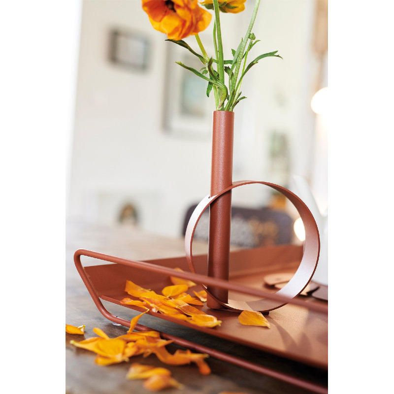 Alto Stainless Steel Tray, 3.5" H x 21" W x 15" D, Red Ochre
