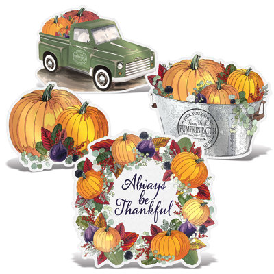 Foil Fall Thanksgiving Cutouts w/Easels
