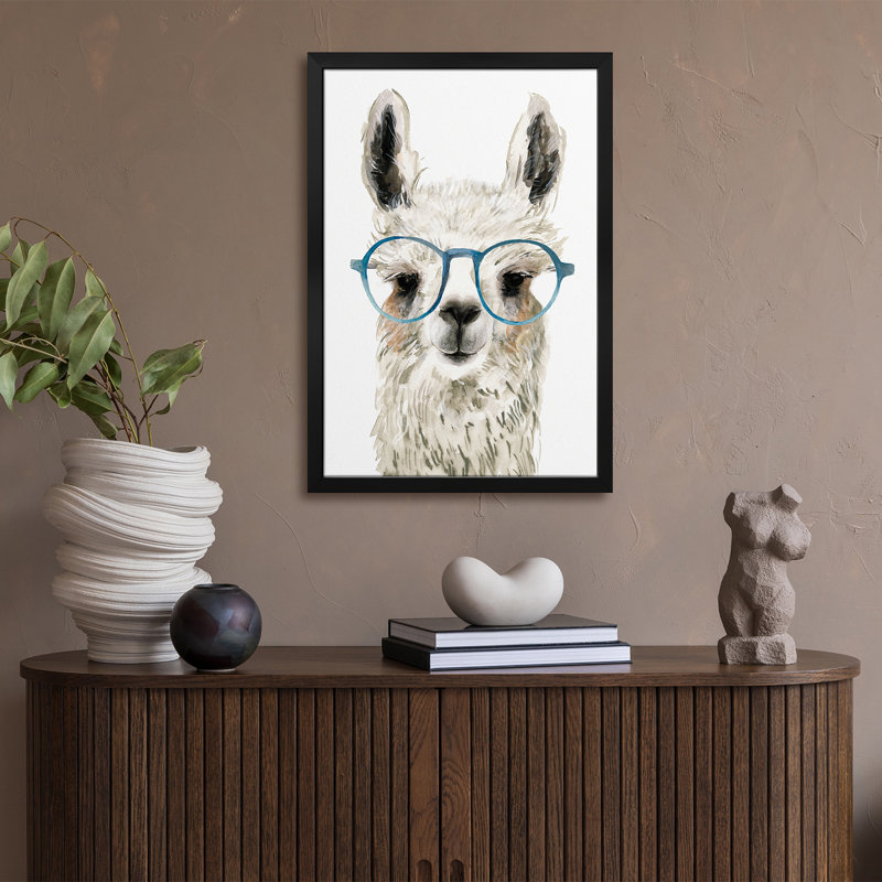 Hip Hip Lama II, affiche encadrée de qualité par Victoria Borges, H 32 po x l 24 po