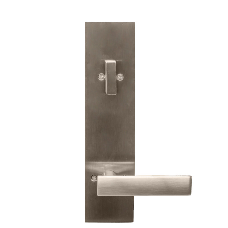 Levers With Deadbolt Reversible Entry Set, Satin Nickel