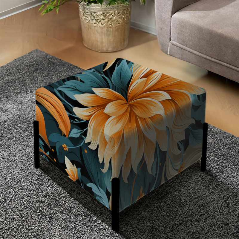 Bleau - Repose-pieds carré floral