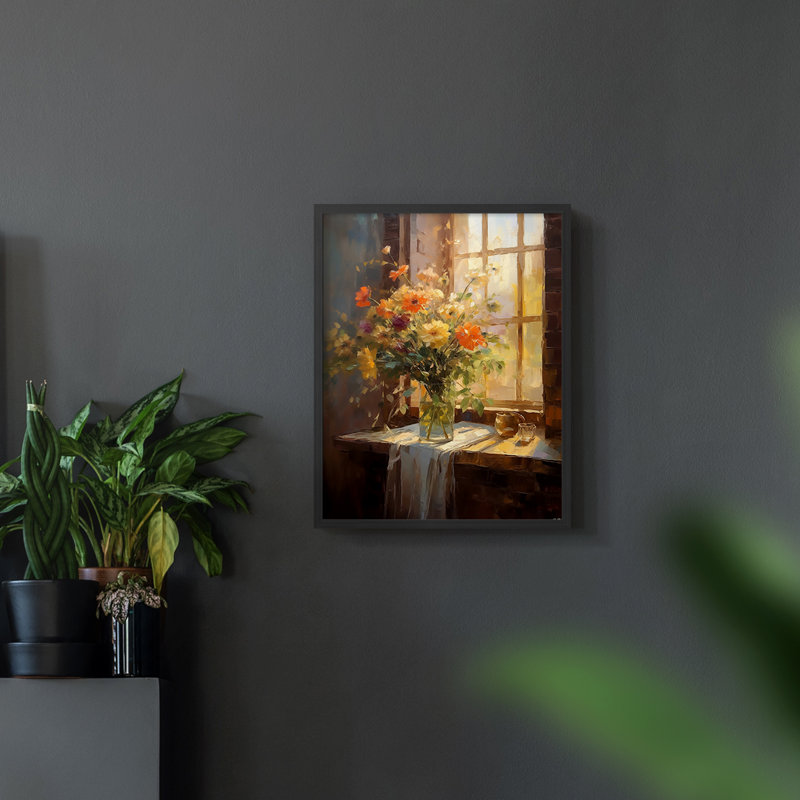 Série FLORAL DCCLxxix - reproduction encadrée de qualité supérieure - prête à être accrochée - aucun clou requis