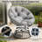 Swivel Papasan Chair with Thick Cushion, Wicker Frame Papasan Chair, Oversized Comfy Round Chair (Beige-Yellow)-2004376456