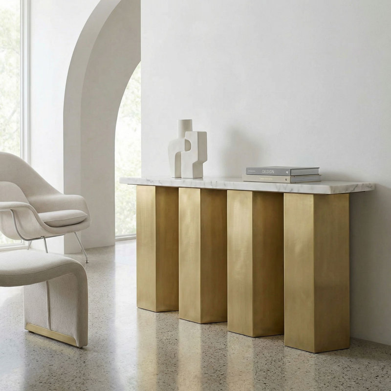 Shilo 64'' W Marble Console Table