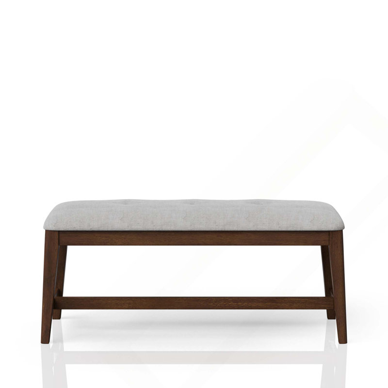 Backless Upholstered Dining Bench Mid-Century Seating