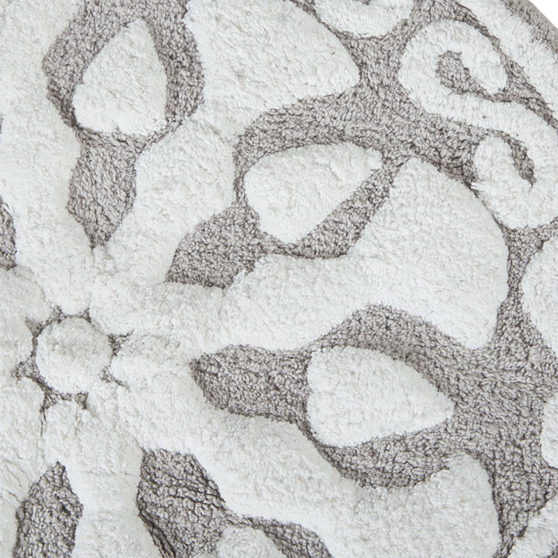 Tapis de bain en coton touffeté Medallion, Taupe