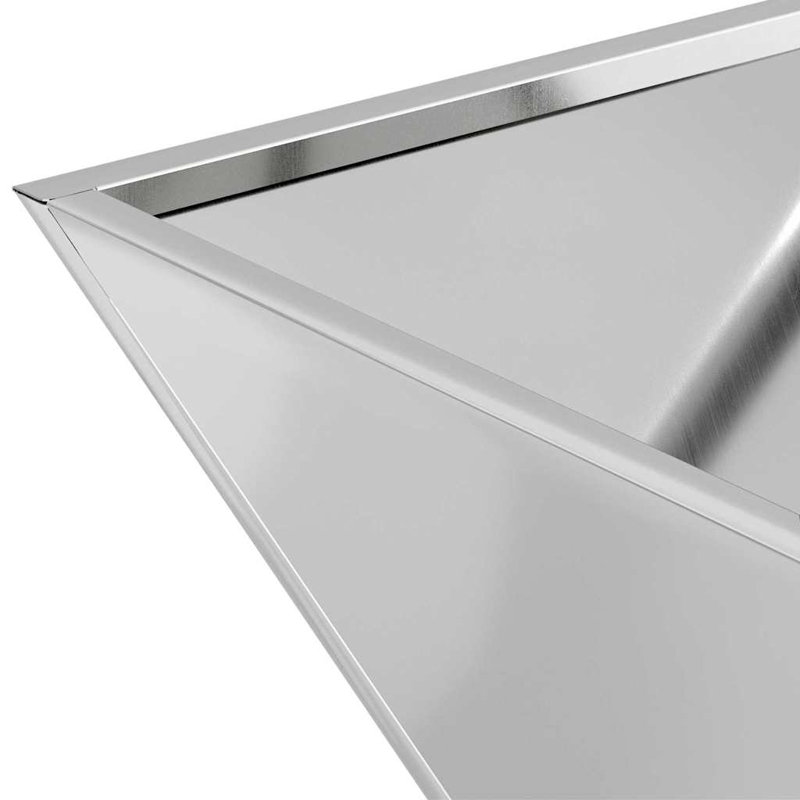 Garden Planter Decor Metal Trapezoidal Outdoor Modern Terrace Holder, 15cmH x 40cmW x 40cmD